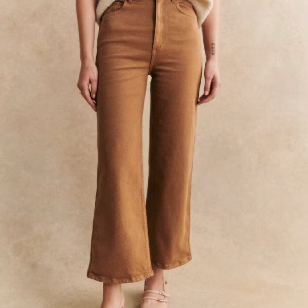 Sezane Le crop Jean - Coffee Brown